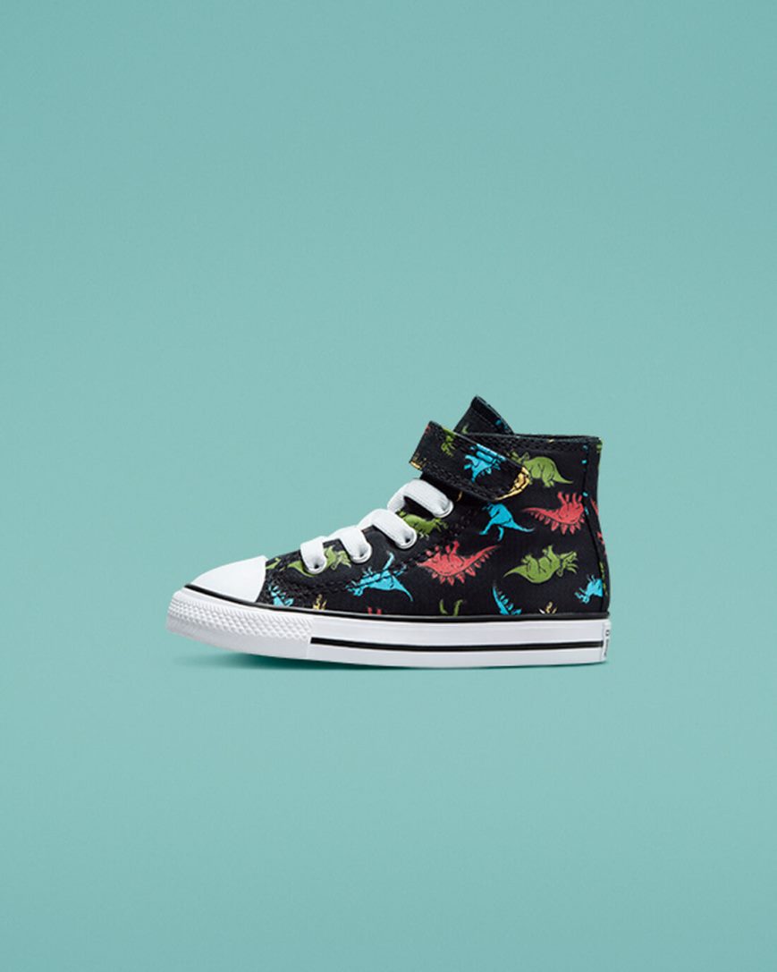 Tenisky Vysoke Converse Chuck Taylor All Star Easy-On Dinosaurs Dievcenske Čierne Červené Modre | SK EXUYD8